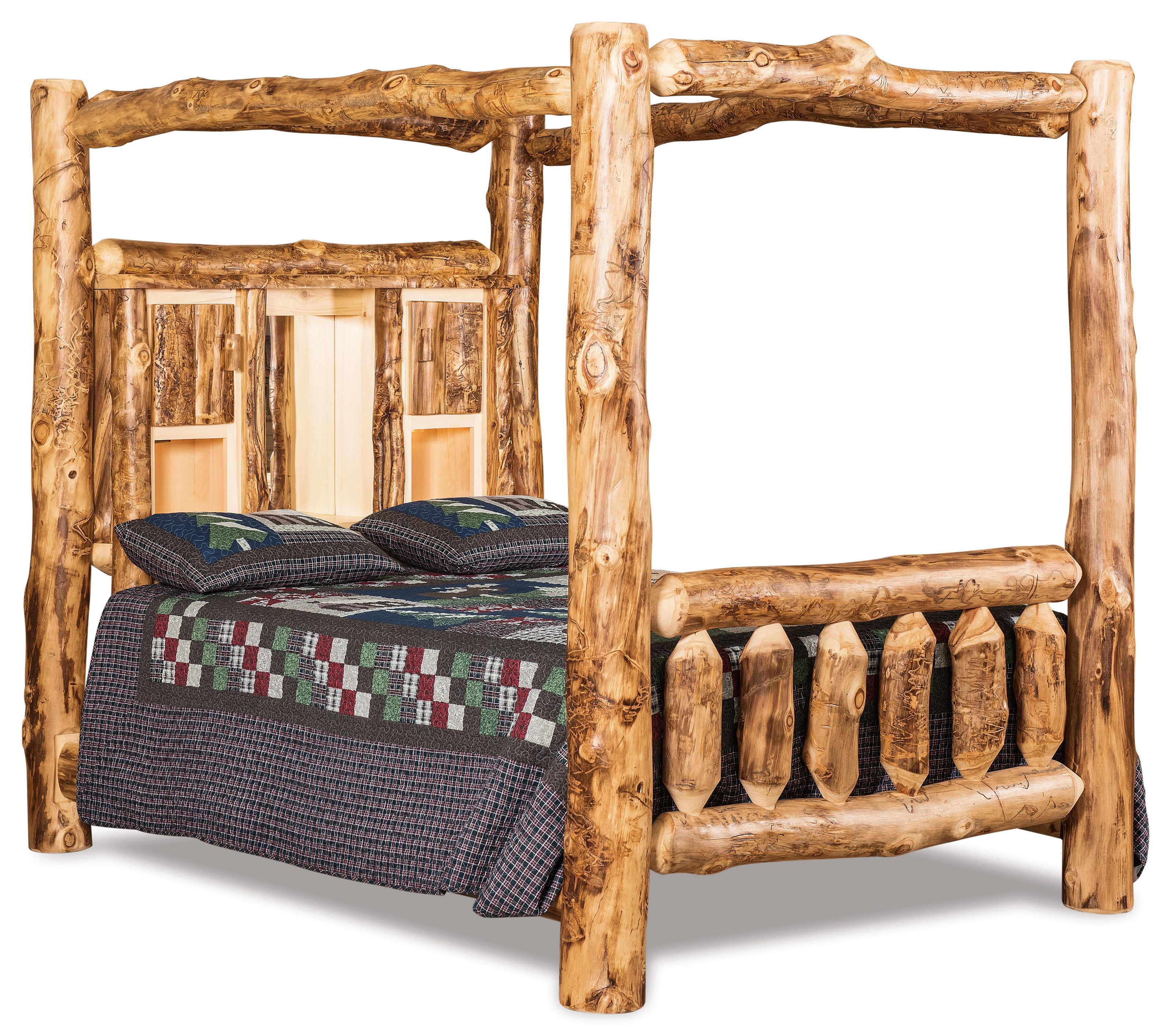 Log bed shop frame queen